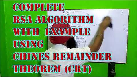 Complete RSA algorithm Explanation with example (using Chinese Remainder Theorem)