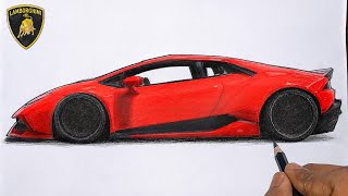 Lamborghini Car Drawing | Side view| Easy Drawing Tutorial | in 5mins🔥