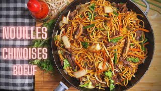 NOUILLES CHINOISES SAUTEES AU BOEUF -- CHOW MEIN