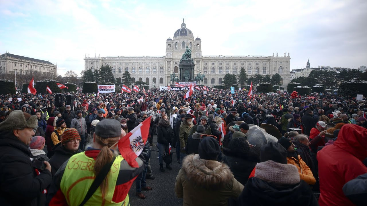 Thousands of protesters rally in Vienna against COVID-19 measures