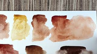 Swatching Daniel Smith Transparent Oxides, Enviro-Friendly Iron Oxides and Mummy Bauxite