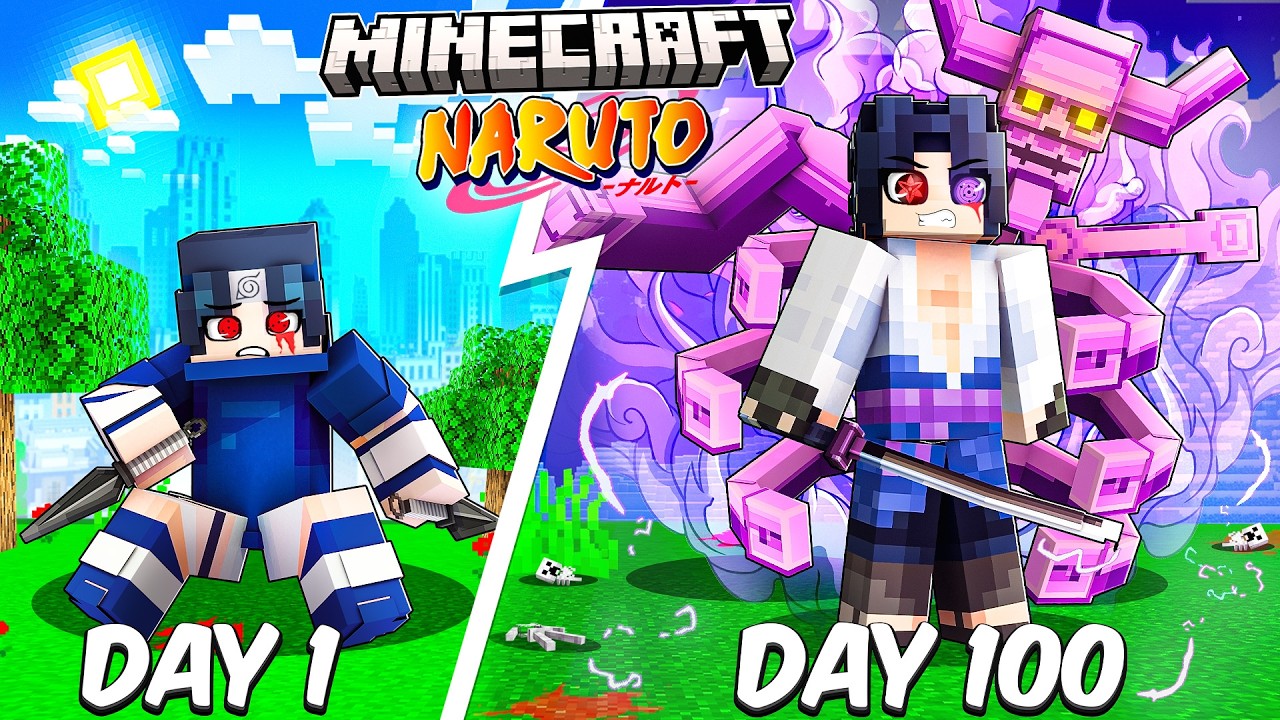I Survived 100 Days as SASUKE in Naruto Minecraft…
