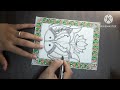 Bloom and Swim-A beautiful Madhubani Art for home decor||Easy Madhubani Drawing 