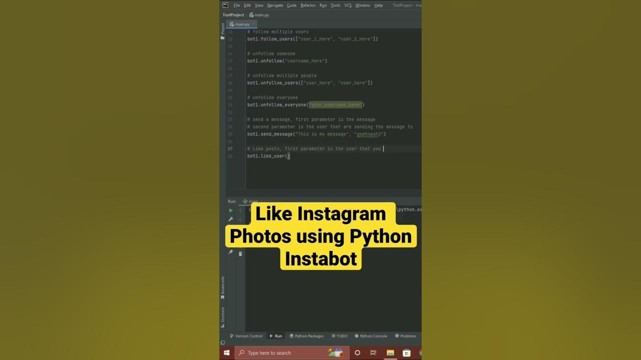 Like Instagram Photos using Python Instabot - YouTube