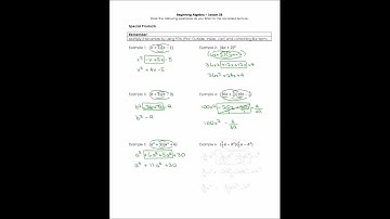 63 Multiplying Polynomials (Special Products)
