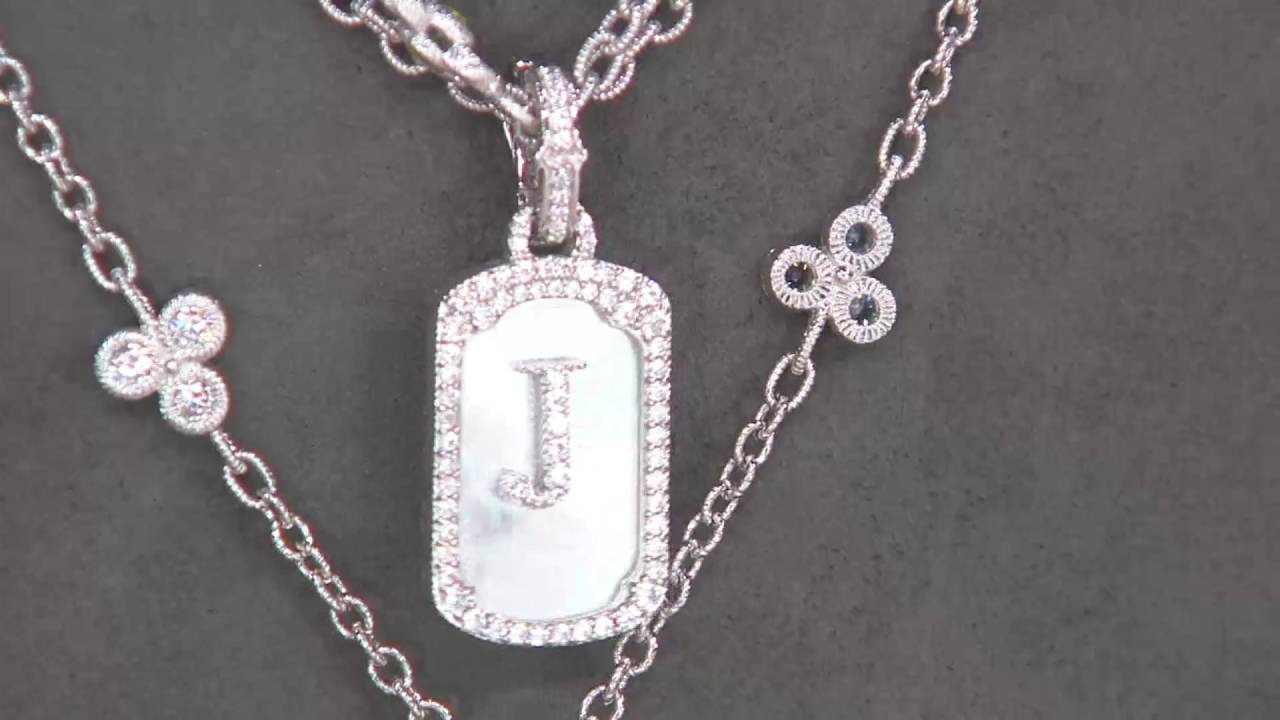 Judith Ripka Sterling Mother of Pearl Initial Enhancer on QVC - YouTube