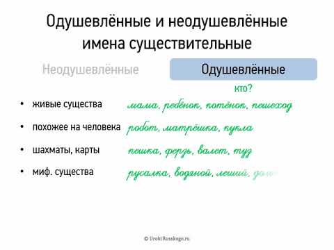 Одушевлённые и неодушевлённые имена существительные
