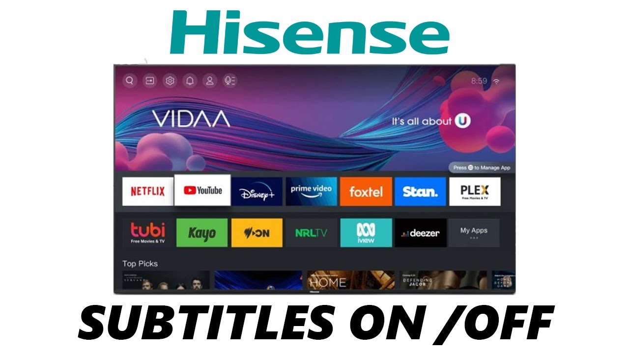 Hisense VIDAA Smart TV: How To Turn Subtitles ON /OFF - YouTube - How To Turn Off Subtitles On Smart Tv