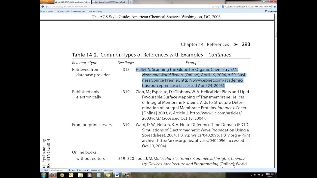 Acs research paper format