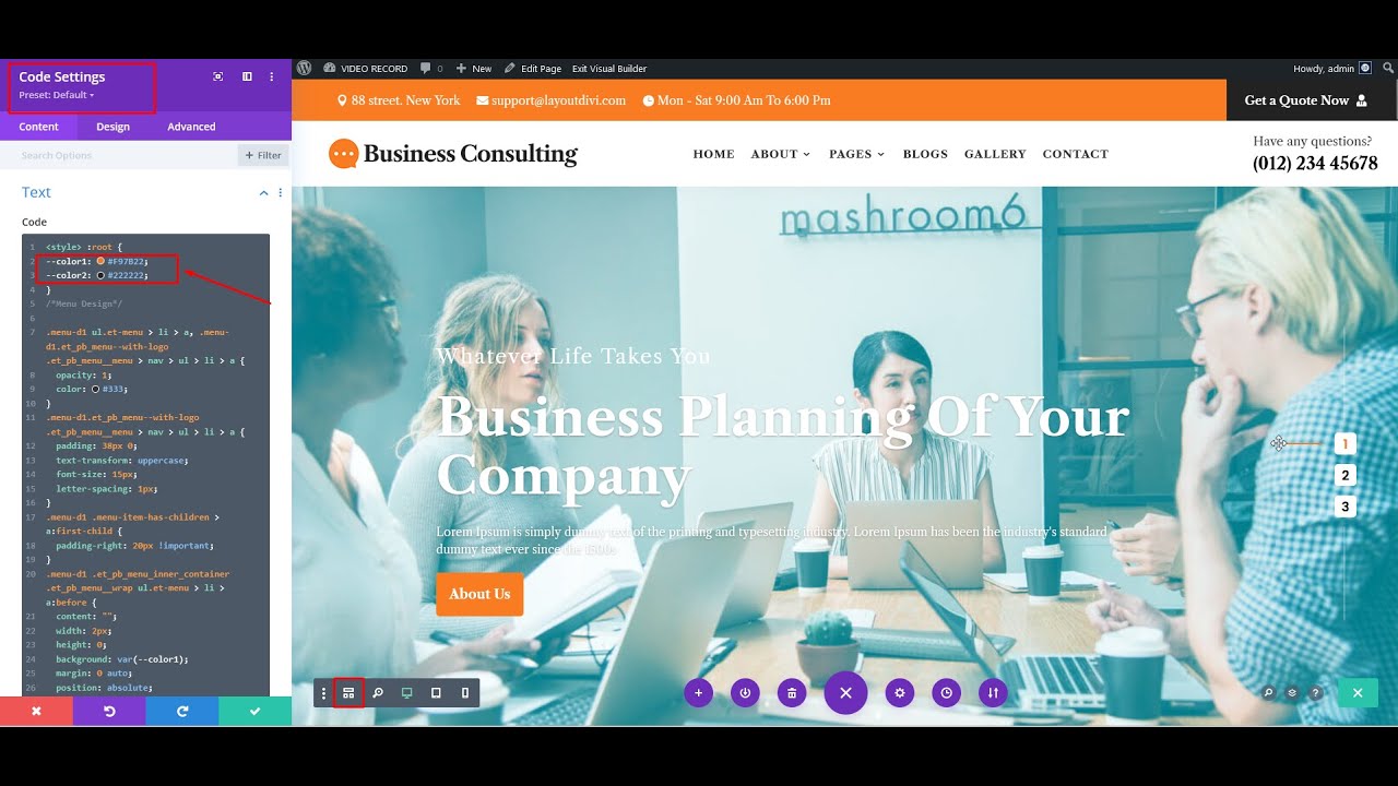 How To Change Color In Business Consulting Divi Layout - YouTube