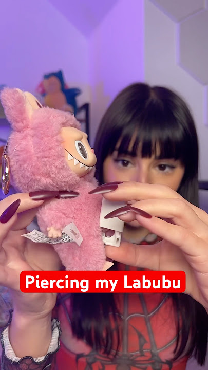 ASMR piercing my Labubu 😖 #asmr #shorts #comedy