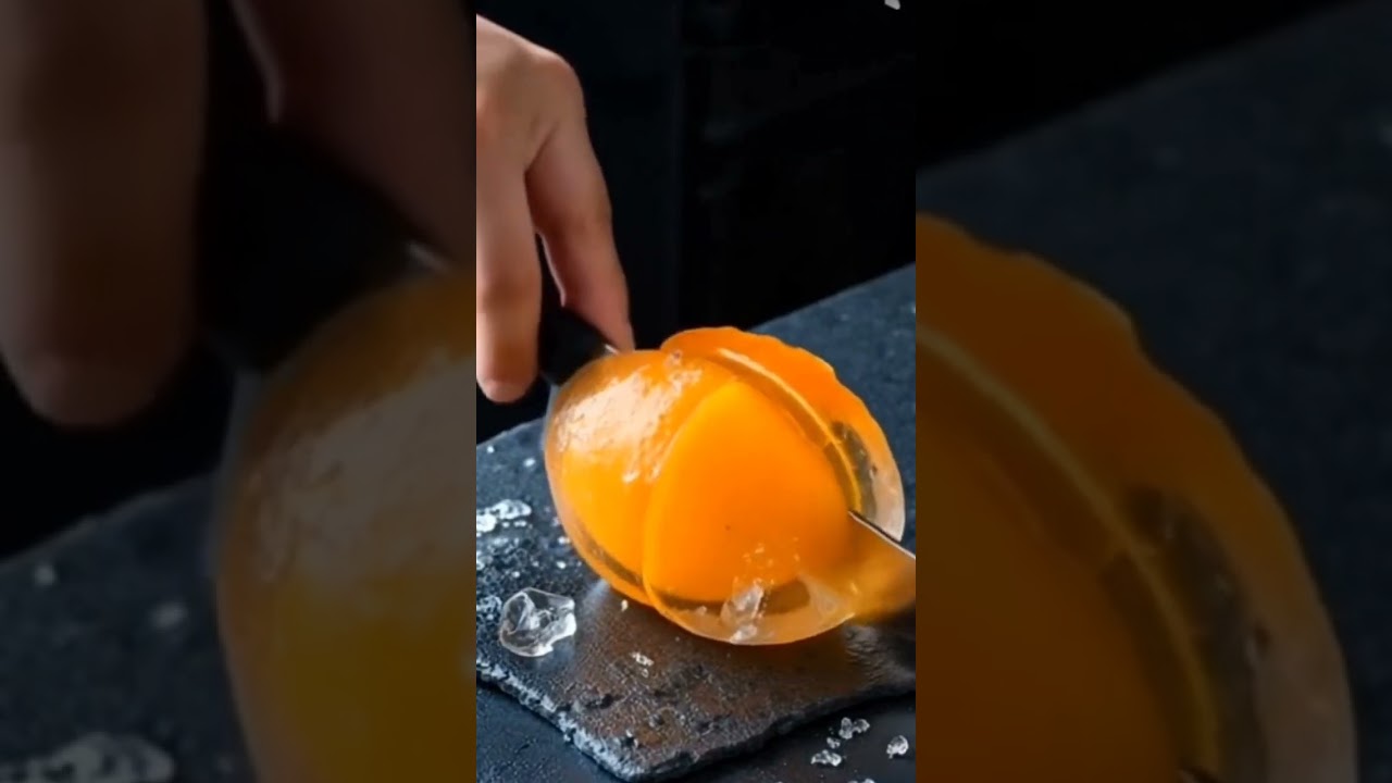 Slicing an Ice Mango in 4K 🥭❄️💥 | Frozen Fruit Burst ASMR 
