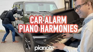 Harmonizing To Car Alarms on Piano #shorts