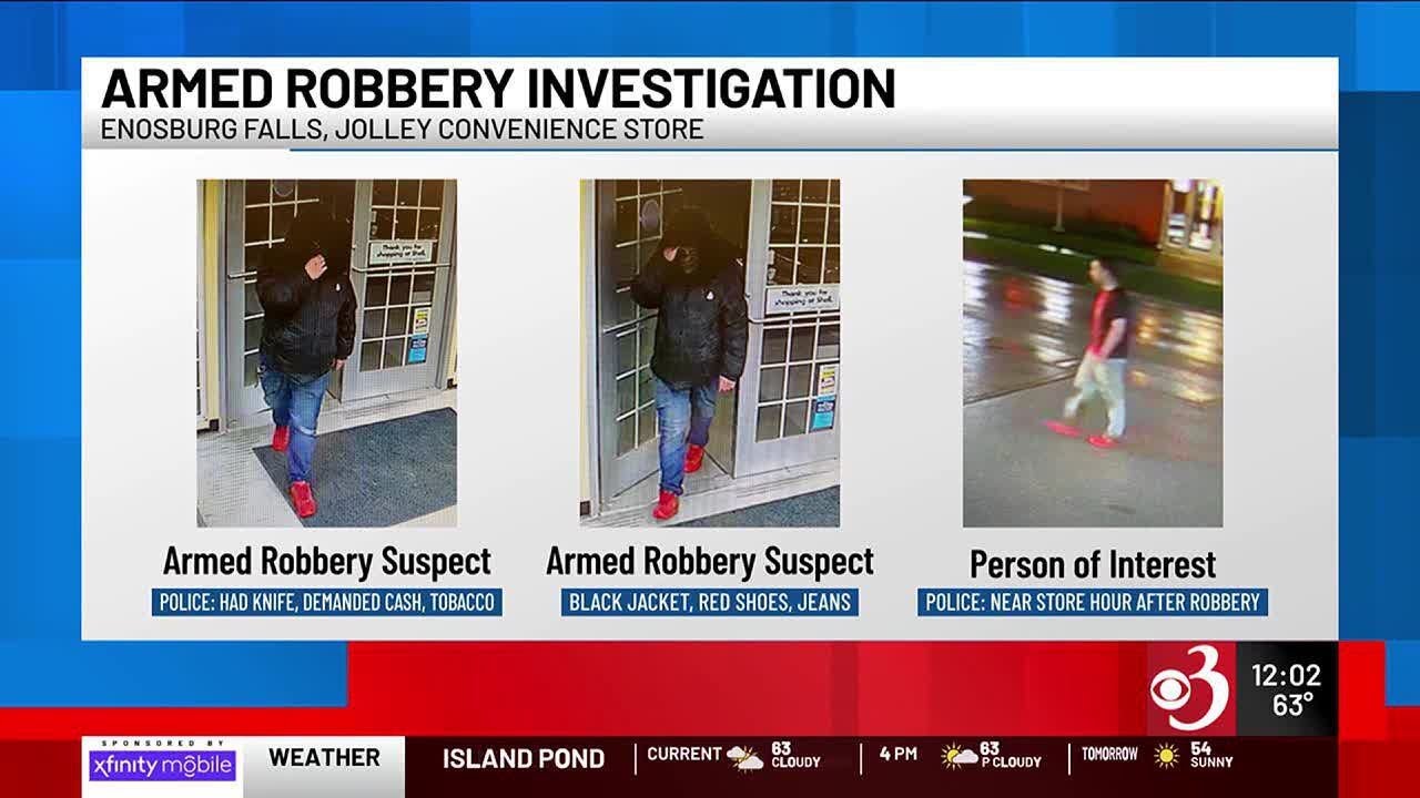 Police searching for suspect in Enosburg Falls armed robbery - YouTube