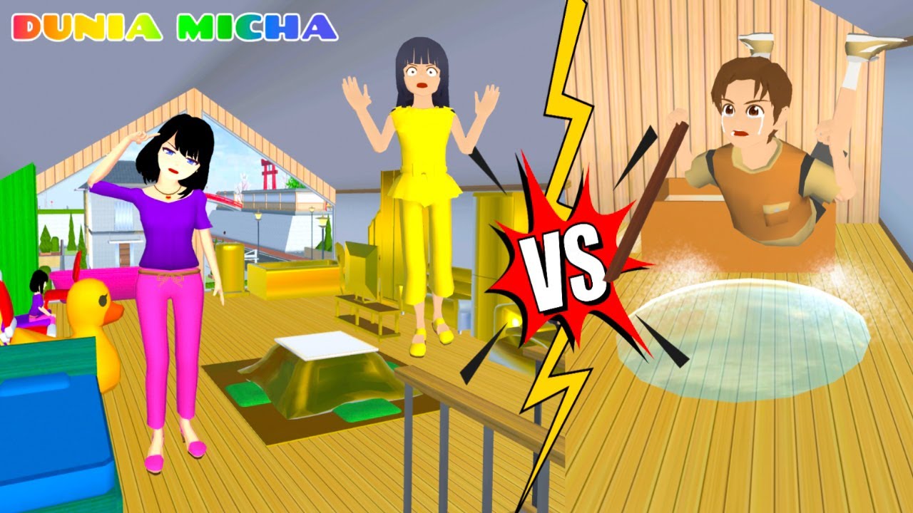 Yuta Miskuen Norak VS Mio Susanti Kaya Rumah Lapis Emas & Pelangi Rainbow 🙄🤭 Sakura School Simulator