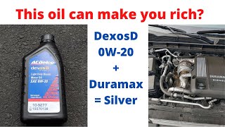 2023 DURAMAX 3.0L maintenance, Oil analysis for AC DELCO 0W-20 DexosD. This oil generates silver