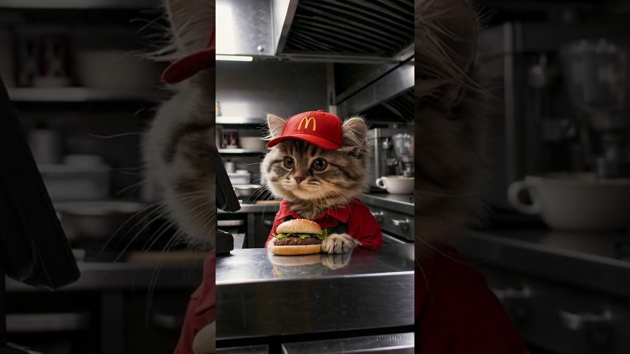 Orange Cat Cooking Spicy Boiled Beef. 