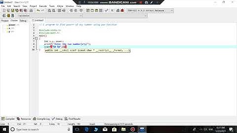 C programming to find power any number using pow function