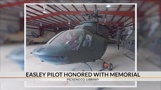 Community honors fallen Easley veteran with helicopter delivery to memorial