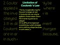 limitation of Coulomb's law #shortsfeed #viral #shortsvideo #physics #neet #jee #iit #physics