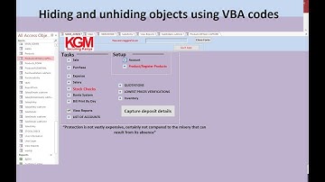 Microsoft Access VBA project   Hide objects using VBA codes