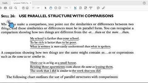 TOEFL Stuctures Skill 26 Use Parallel Structure With Comparisons