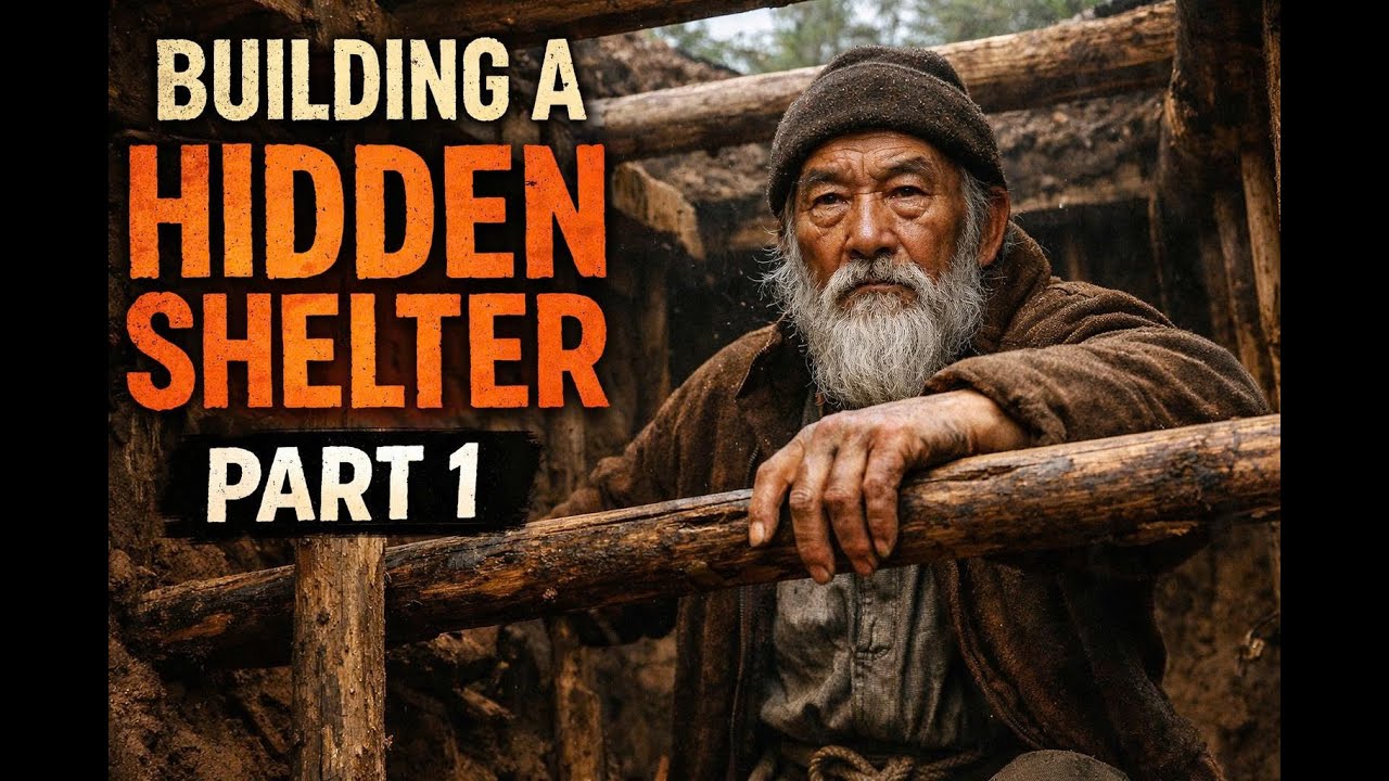 72-Year-Old Man Builds a Survival Shelter from Scratch | Part 1