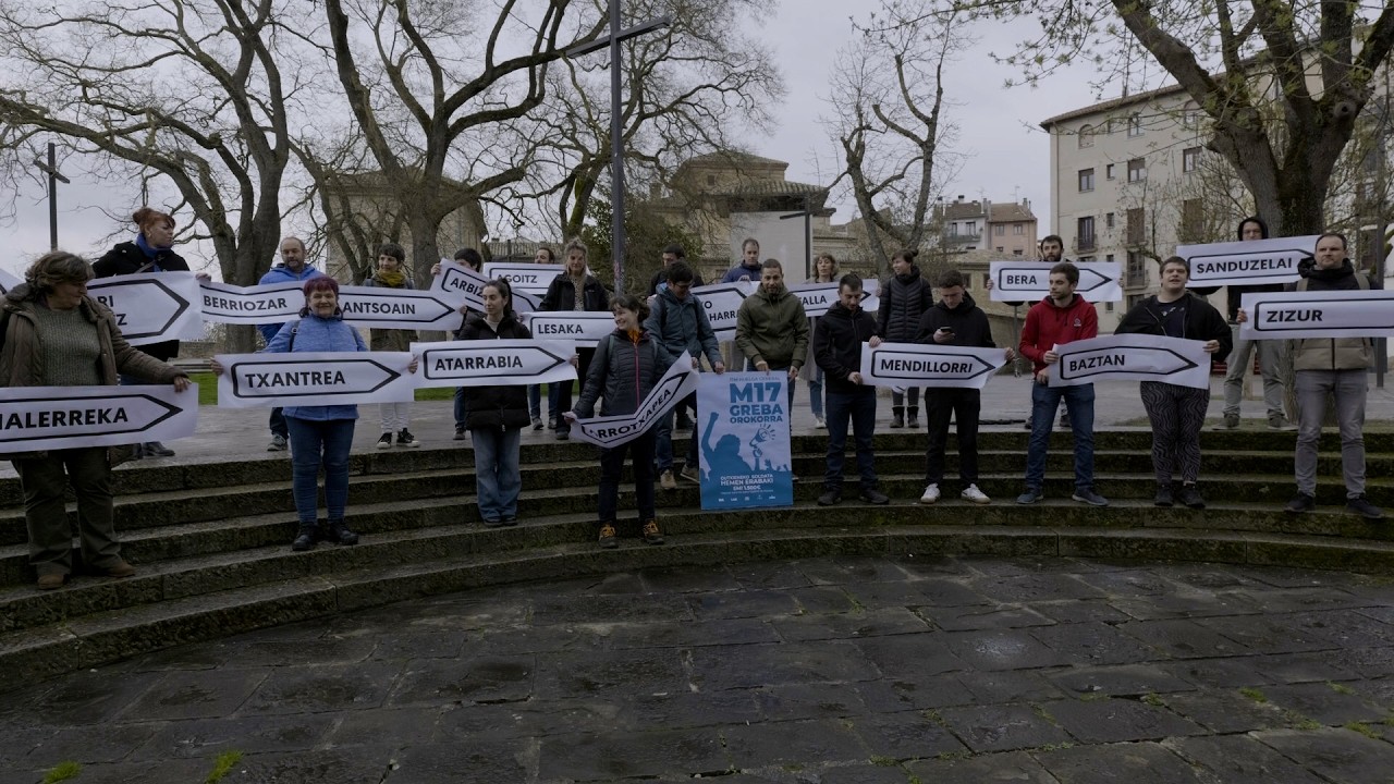 Nafarroako hainbat auzo eta herri martxoaren 17ko grebarekin bat