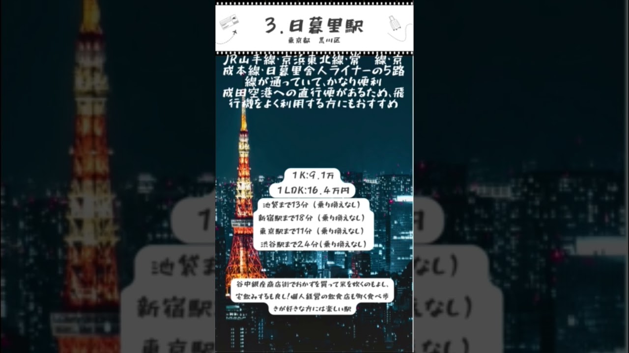 東京に住むならおすすめの穴場エリア5選 上京の参考にしてみて!#引っ越し #春から大学生 #春から東京 #新生活 #東京 #不動産 #内見 #youtubeshorts #shorts