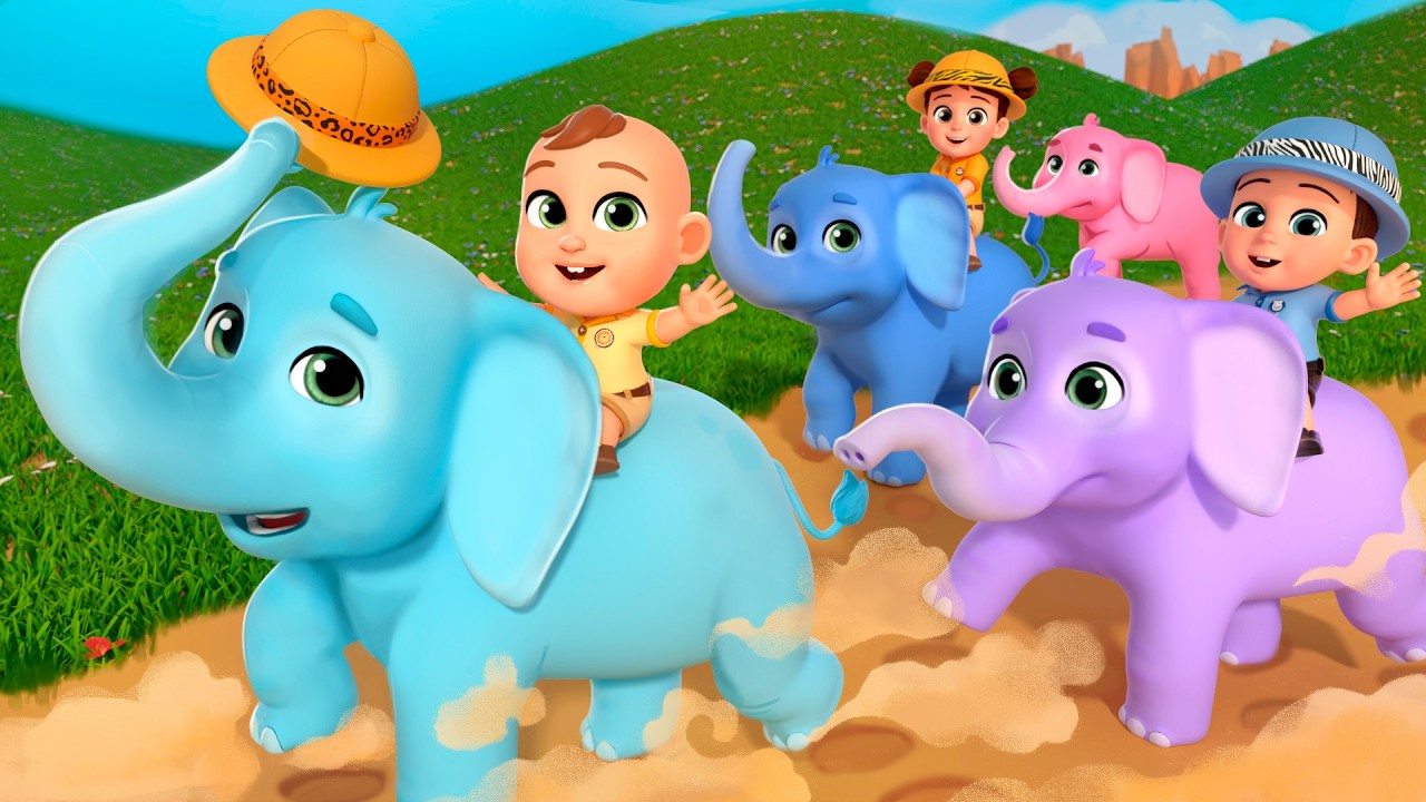 Ten Safari Animals Song | Newborn Nursery Rhymes & Kids Songs