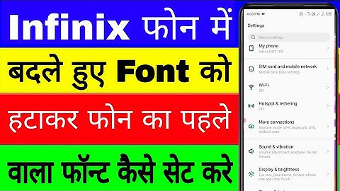 infinix phone me original/default font kaise set Kare। infinix mobile pahle vala font kaise set Kare