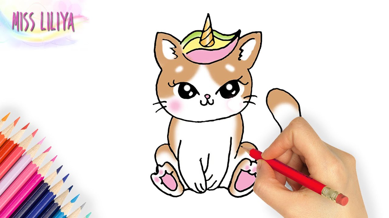 Как нарисовать КОТИКА ЕДИНОРОГА просто | Рисуем простые рисунки | Як ...