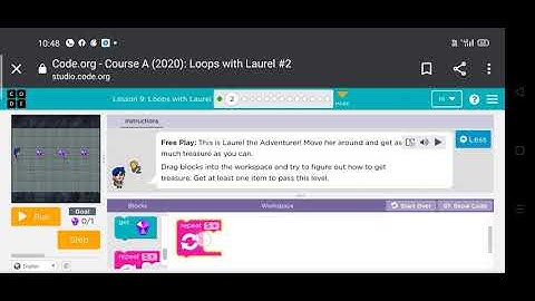 Code.org Course A lesson 9 Loops with Laurel