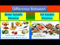 Difference Between Water Soluble Vitamins And Fat Soluble Vitamins Difference Between Water Soluble Vitamins And Fat Soluble Vitamins