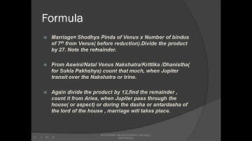 How to check timing of Marriage through Ashtakavargas( #shodhya Pinda Paddhati)