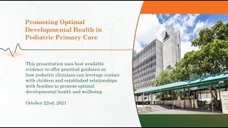 Promoting Optimal Developmental Health in Pediatric Primary Care