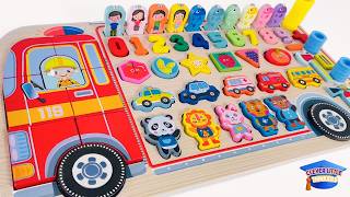Esplora numeri e forme con un puzzle attività di un camion dei pompieri screenshot 1