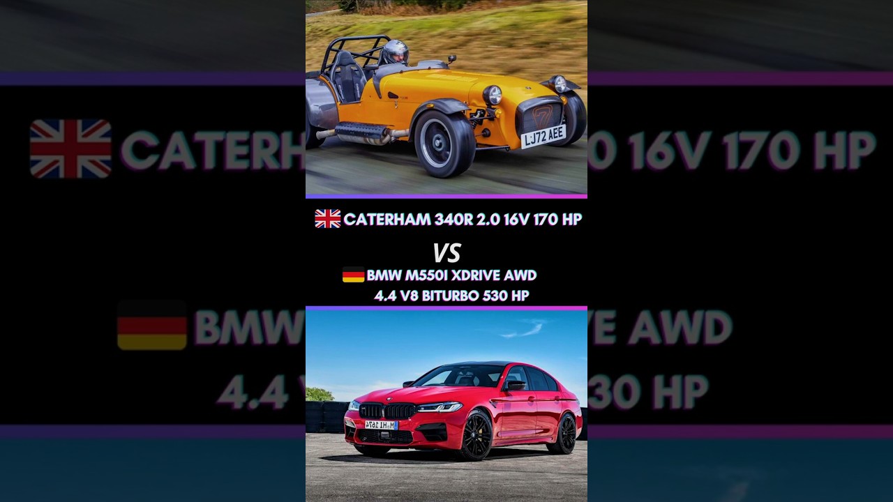 CATERHAM 340R VS BMW M550I