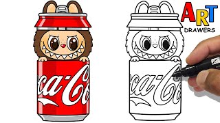 How to Draw LABUBU Coca-Cola ❤️ The Monsters - So Cute😍