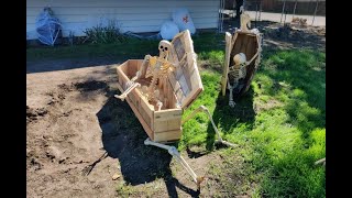 DIY Full Size Coffin Halloween Decoration Made With Pallet Wood