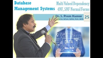 25. Multi Valued Dependency@DBMS: Dr. S. Prem Kumar, M.Tech., M.Phil., Ph.D., MISTE, Professor GPCET
