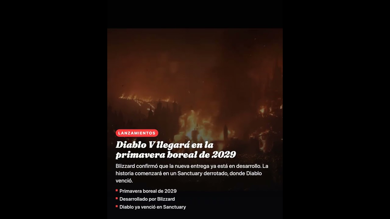 Diablo V llegará en la primavera boreal de 2029