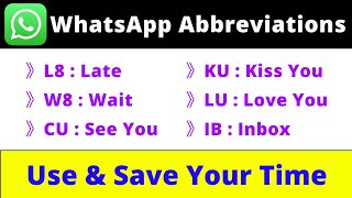 WhatsApp Users Should Know This | Popular Internet Chatting Codes |Chat Abbreviations #acronym #chat
