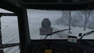 A trip on the ATS map from The Dalles to Klamath Falls using the Frosty Winter Weather mod and the Heavy Winter Addon.

https://grimesmods.wordpress.com/2017/05/04/frosty-winter-weather-mod-ats/