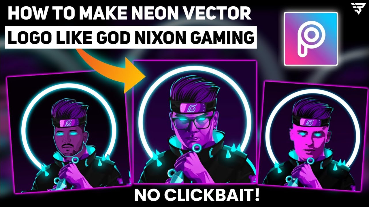 How to make Neon Glow Vector logo like God Nixon Gaming। Not Fake!