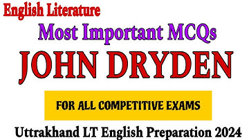 John Dryden MCQs | john dryden mcq | mcq on john dryden