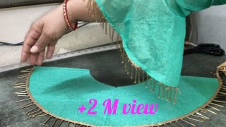 Beautiful Bell Sleeve Design With Lace Cutting And Sching Very Easy Method