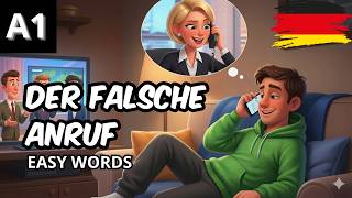 LEARN GERMAN: A2-B1 German Story: Der falsche Anruf!😱(Intermediate level)
