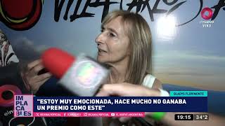 Gladys Florimonte: "Estoy muy emocionada, hace mucho no ganaba un premio como este" -#implacables