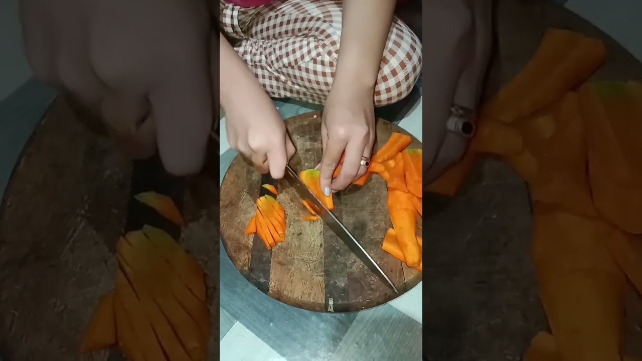 ASMR🔪 SATISFYING NATURAL SOUNDS EFFECT SLICING SMALL CARROTS 
